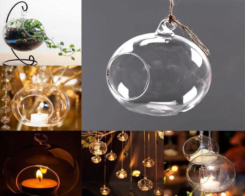 Clear Glass Hanging Candlestick Terrariums Tea Light Candle Holders Wedding Party Home Decor3755606