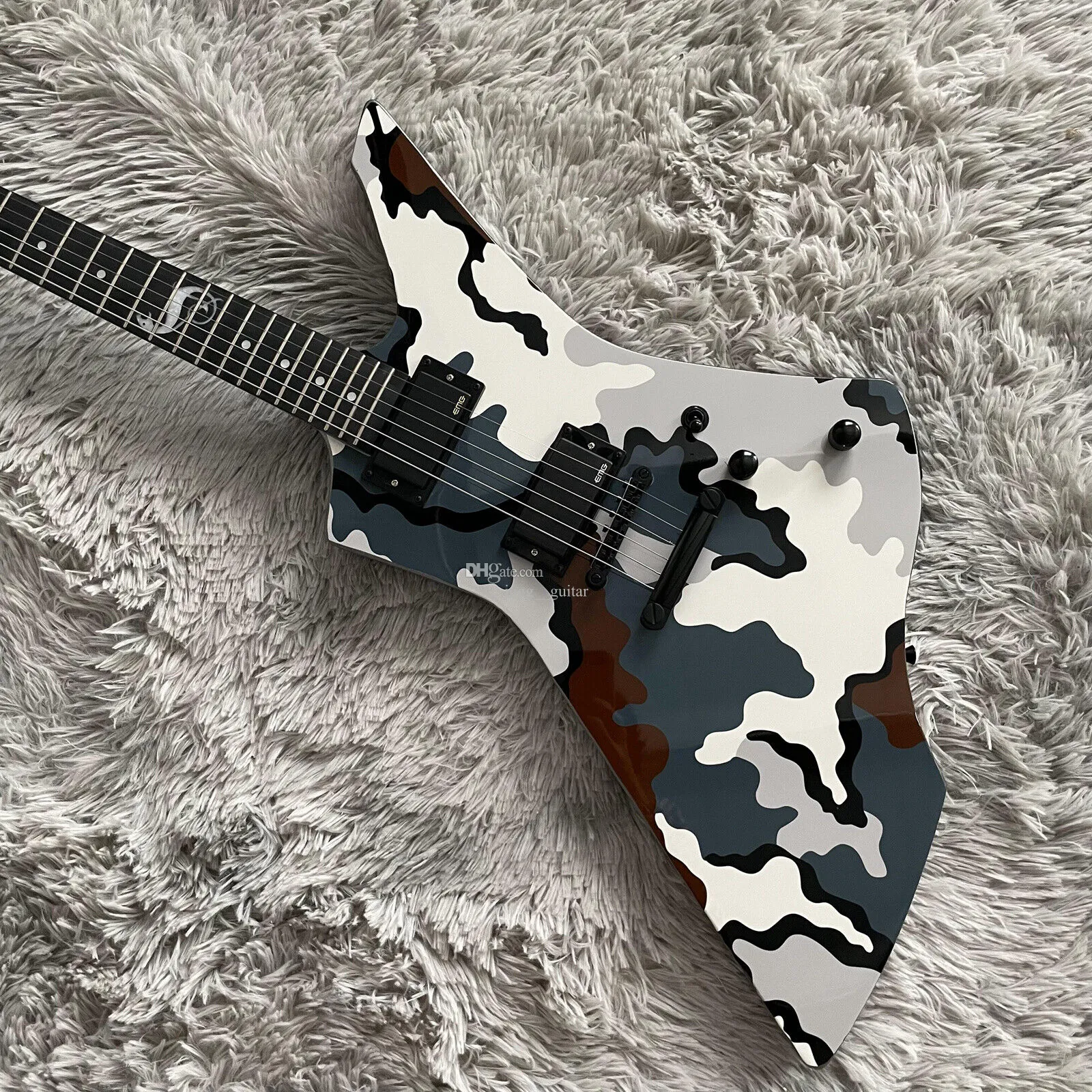 In Stock Ltd Snake Byte James Hetfield Signature Camo E-Gitarre 9V Batteriekasten, China EMG Pickups, schwarze Hardware