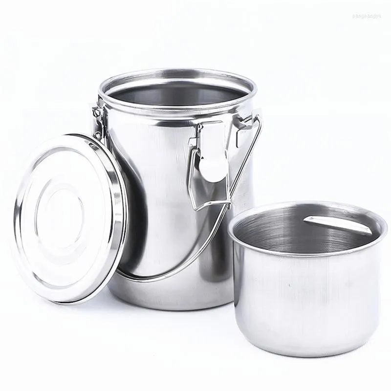 Storage Bottles Height 13cm Stainless Steel Metal Bucket Portable Oil Painting Brush Wash Tube Tool