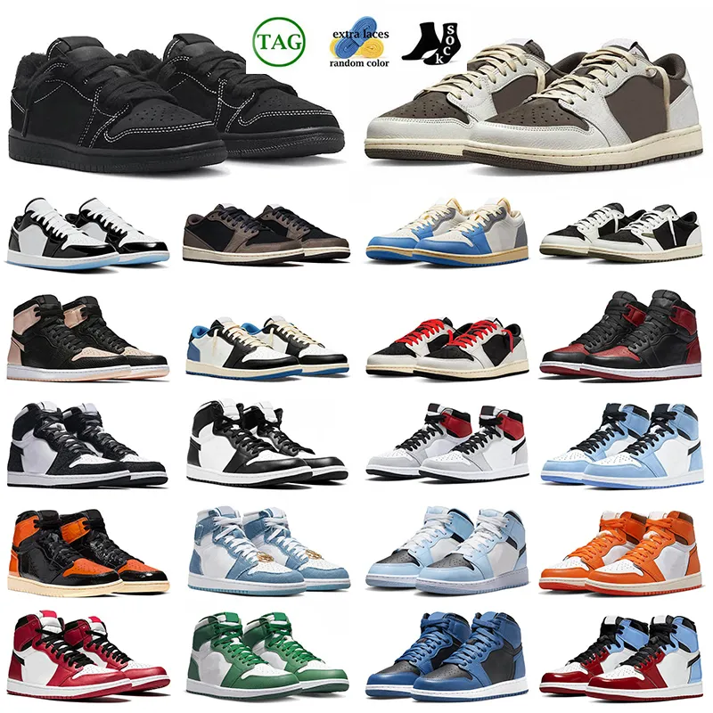 2024 1s laag hoog dames olijf omgekeerd mokka buitensporten jumpman 1 zwart phantom lucky groen volgend hoofdstuk heren basketbalschoen sneakers 36-47