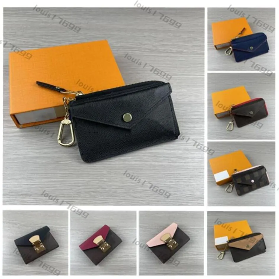 M69431 Carteras Mujer Cuero genuino RECTO VERSO Titular de la tarjeta Diseñador Mini Zippy Organizador Monedero Monedero Bolsa Cinturón Charm Key Po257p