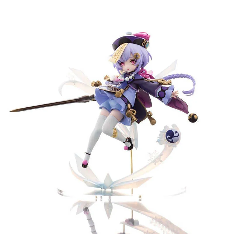 Anime Manga Genshin Impact Figuur Qiqi Actiecijfers Tweedimensionale 20 cm PVC Qiqi Anime Collectible Cute Model Doll Toys Gifts Z0427