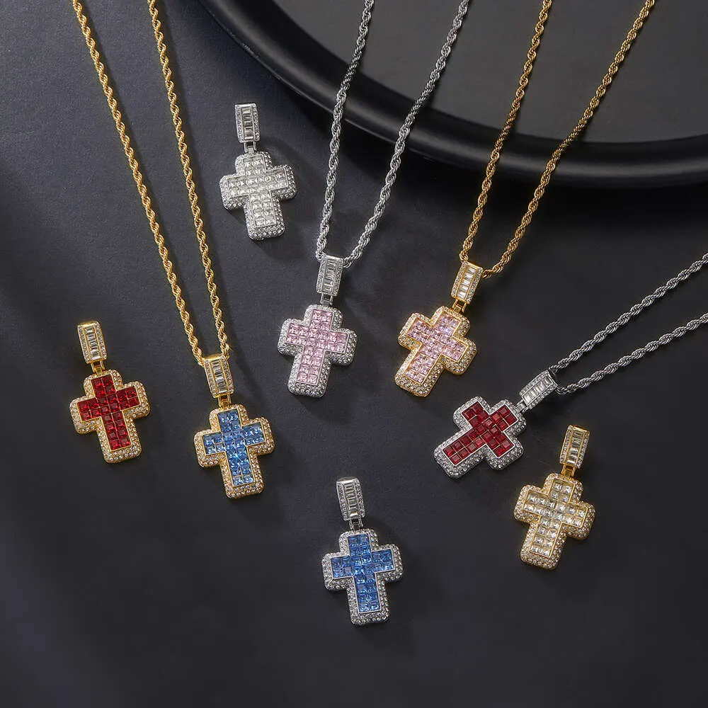 Designer necklace Full Diamond Cross Pendant Personalized Pendant Cool Fashion Necklace Chain Accessories mens Hip Hop cuban link chain necklace