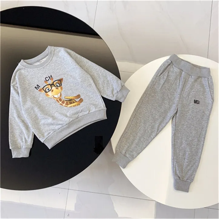 Nouveaux vêtements de sport pour enfants Jogger automne hiver chaud sweat à capuche pantalon deux pièces hommes et femmes costume haut de gamme classique pour enfants taille 90-160 cm A022