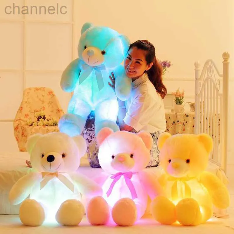 Pluszowe pluszowe zwierzęta 32 cm świetliste kreatywne oświetlenie LED Teddy Bear Animal Toy Kolny świecący świąteczny prezent dla dzieciaka