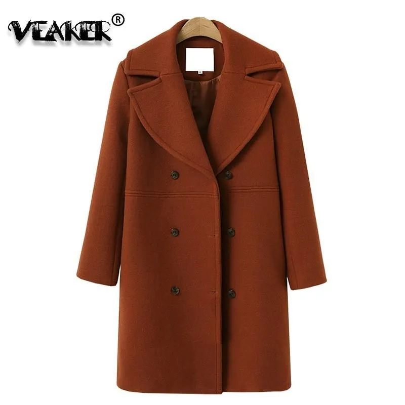 Fur Winter Woman Coat Female 2018 Long Thick Jacket Autumn Women's Thin Windbreaker Cashmere Coat Women Warm Woolen Solid Overcoat