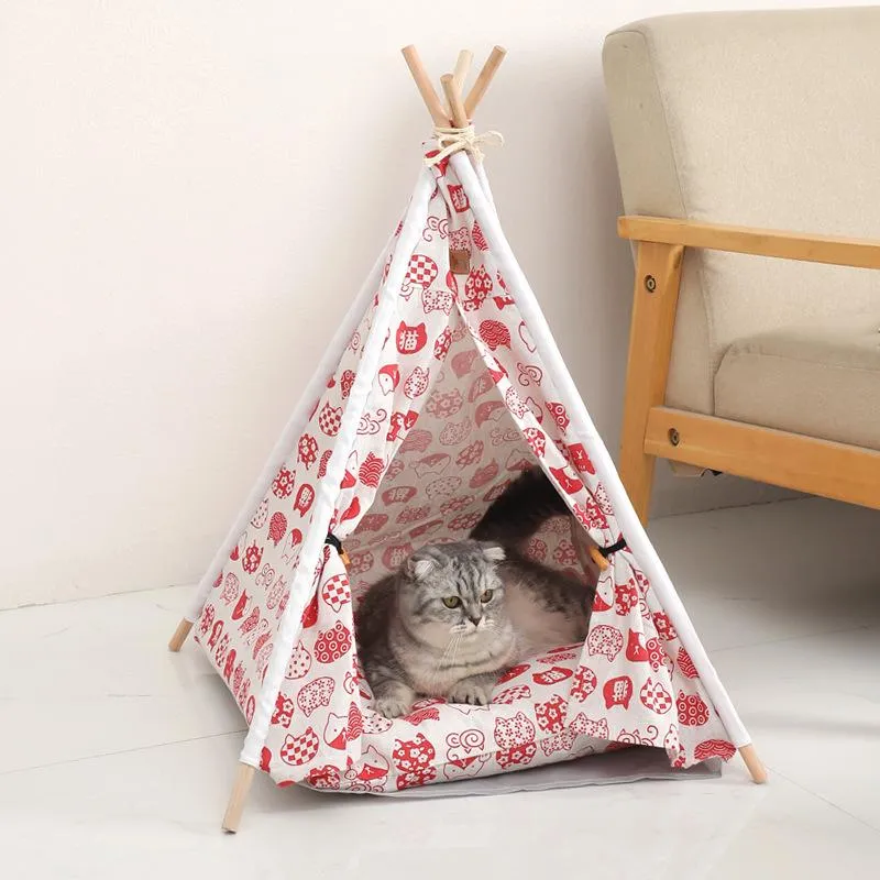 Móveis para animais de estimação tenda casa cama de gato portátil tenda com almofada grossa disponível para cachorro cachorro ao ar livre suprimentos de barraca de cachorro interno atacado