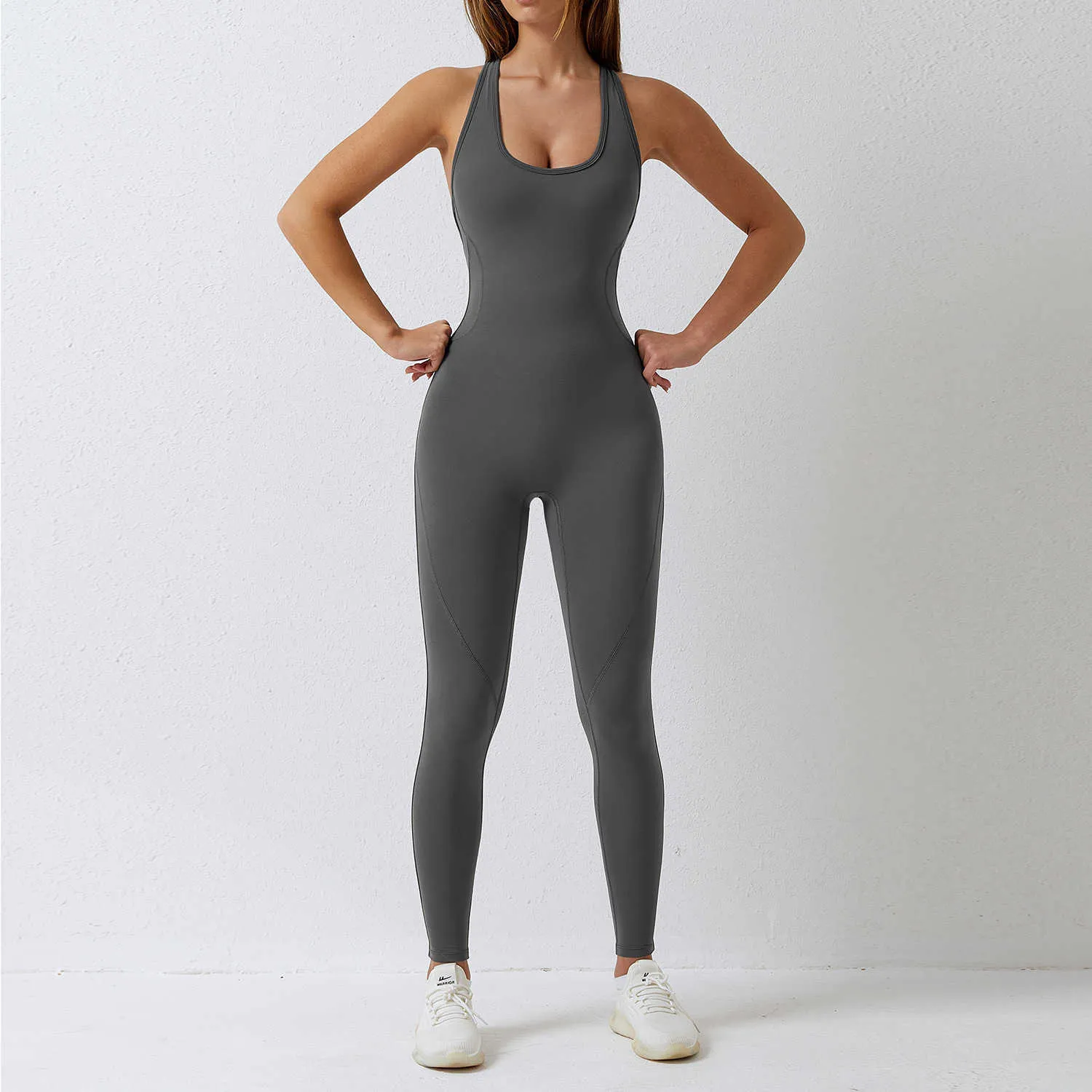 Yoga outfit Nytt i ett stycke sömlöst yogasträkt Dance Belly Drawing Fitness Workout Set Stretch Bodysuit Gymkläder Push Up Athletic Wear P230504