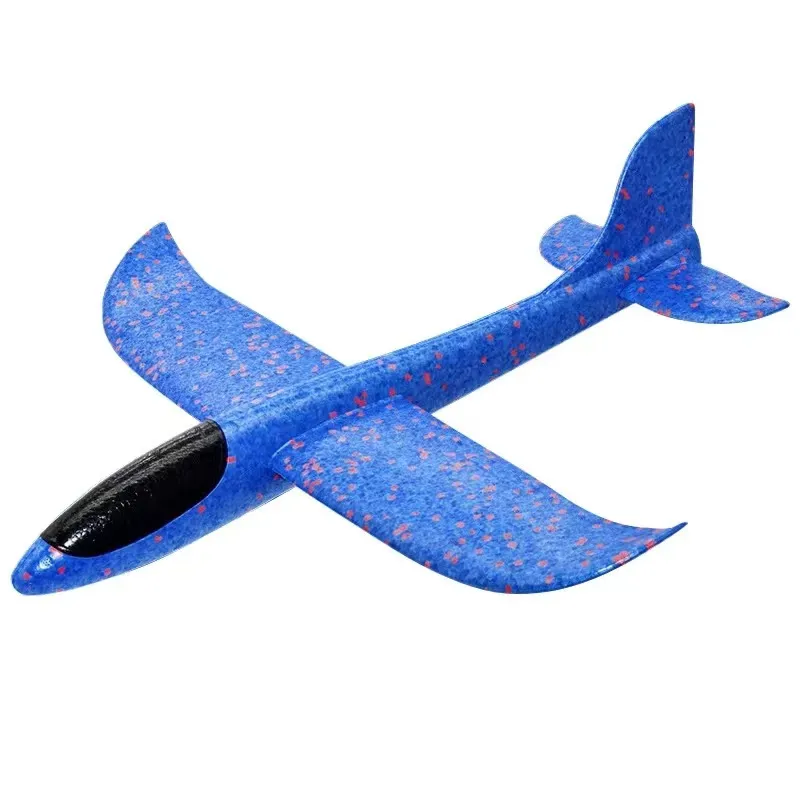 48 cm Schaumstoff-Flugzeug-Handwurf-Camouflage-Doppelloch-Kindersegelflugzeug-Modellspielzeug mit Lichtern