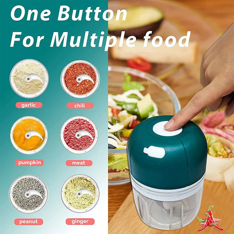 100/250ML Wireless Electric Garlic Press USB Household Portable Garlic  Device Mini Meat Grinder Baby Complementary Food Mixer