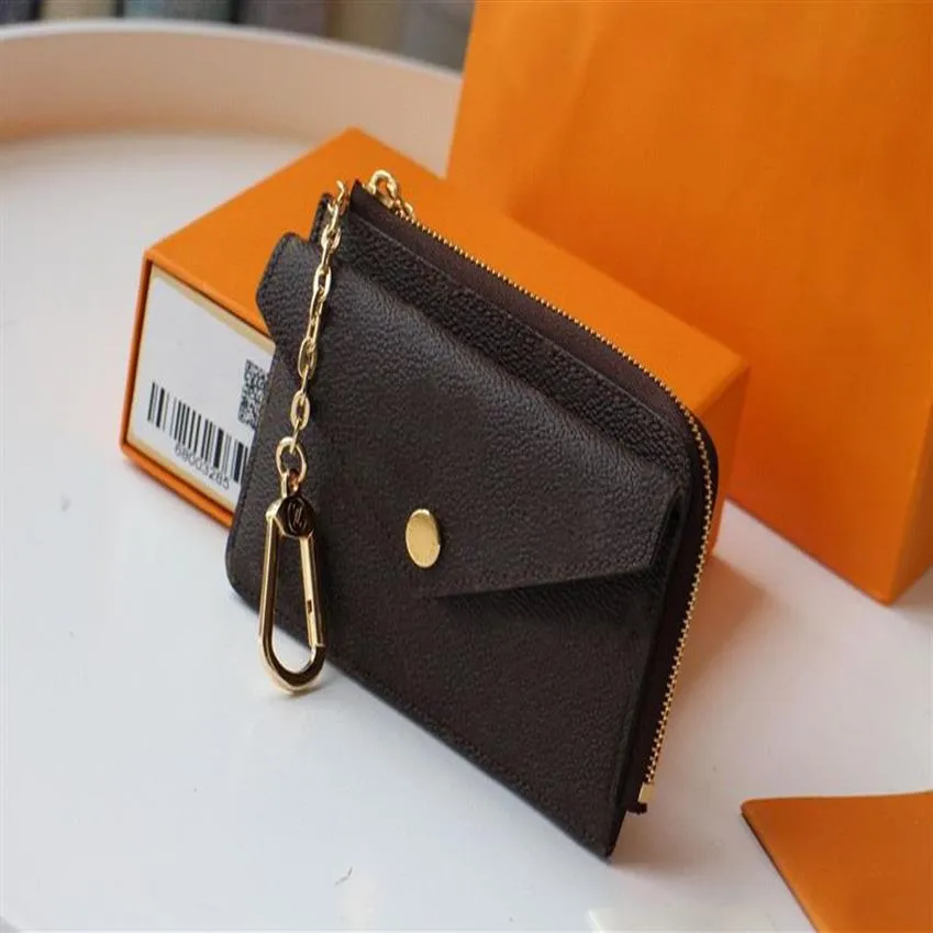 Kart tutucu recto verso tasarımcı moda kadın mini zippy organizatör cüzdan cüzdan çantası torba kemer cazibesi anahtar torbası pochette Accessoir3255