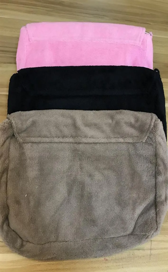 Modna miękka torba do makijażu Klasyczna zima 3 kolory torba na imprezę futra Flanela torba na ramię dobrej jakości Pluszowy pakiet przechowywania208n4358593