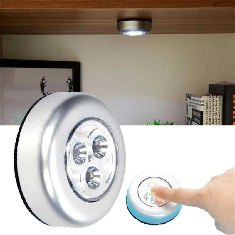 Wireless Round Motion Sensor LED Light Battery Powered Cabinet Night Lamp Bedside Lights For Bedroom Home Closet Lighting AA230426