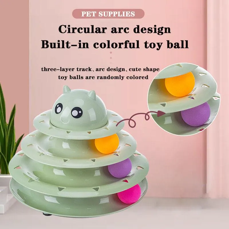 Toys Interactive Tower Cat Toy Turntable Roller Balls Toys For Cats Kitten Play Games Interactive Pets Supplies Accessories