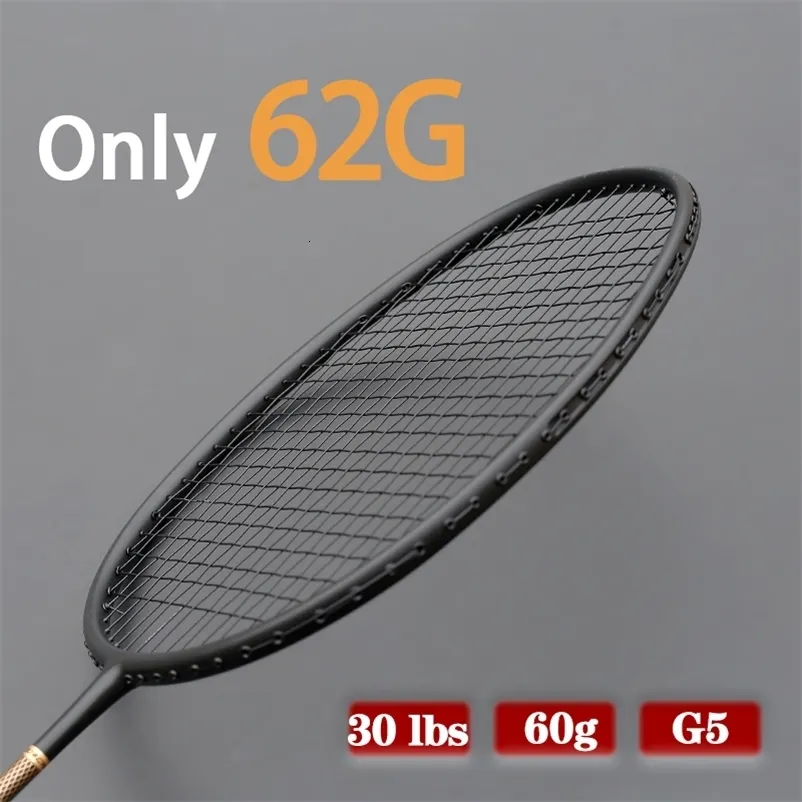 Badminton Rackets Professional Light Weight Only 62G 8U G5 Carbon Fiber Strung Badminton Rackets With Bag Training Racquet Sport For Adult 231124