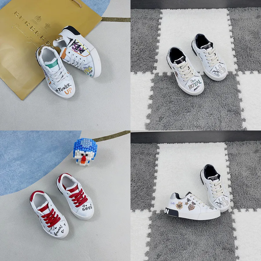 Высококачественная дизайнерская обувь для скейтборда для детей - Кроссовки из мягкой кожи с вышивкой и принтом для мальчиков и девочек - Кроссовки для малышей в стиле граффити