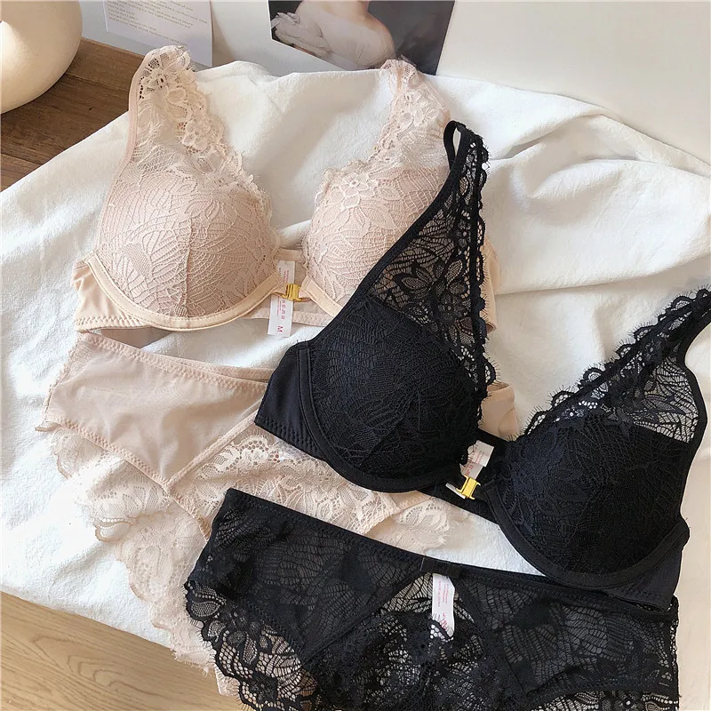 Sexy Backless Lace Bra And Panty Set Back With Seamless Push Up Underwear  And Deep V Neckline Womens Lingerie Set Back 230427 From Kong00, $14.18