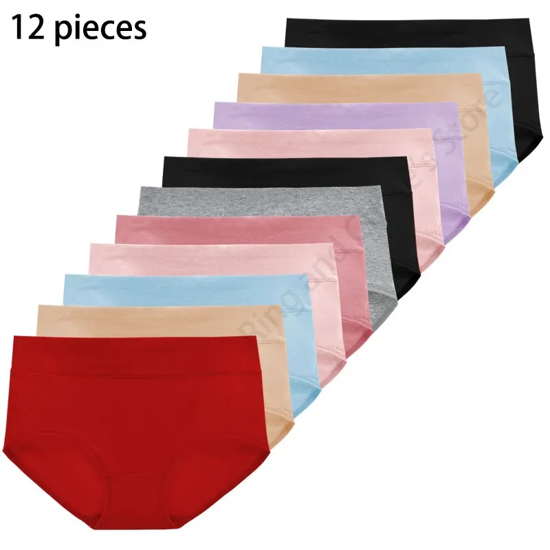 Women's Panties 12Pc's soft Underwear Cotton Plus Size Breathable Briefs Girls Underpants Sexy Lingeries Female 231127