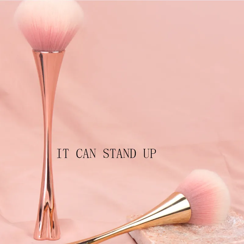 Gold Pink Power Brush Makeup Single Travel Disposible Blusher Make Up Brush Professional Beauty Cosmetics Tool