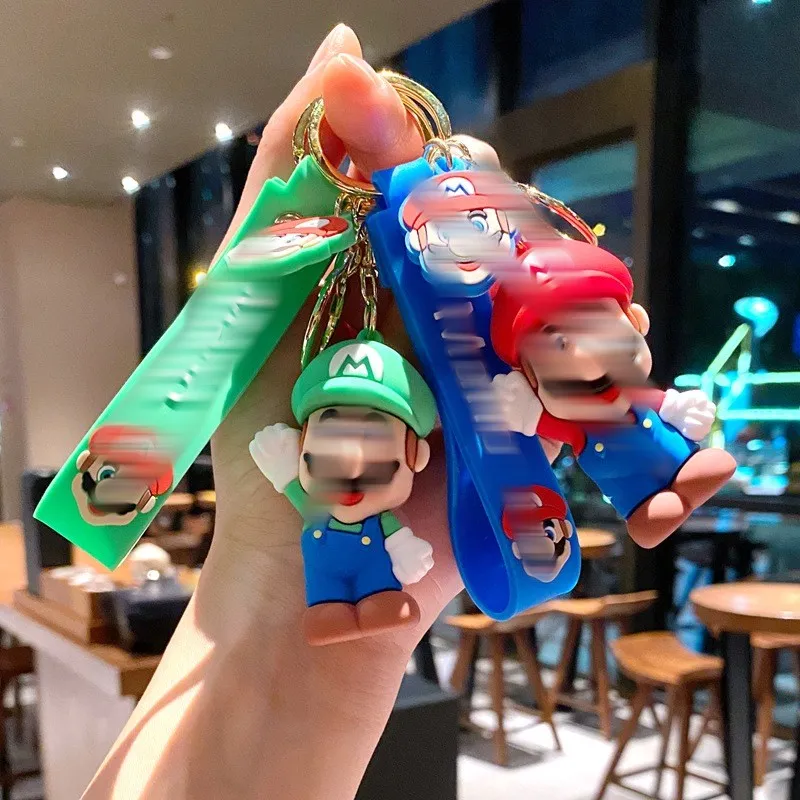 Marios Anime Surrounding PVC Keychain Doll Car Decoration Boy Gift Cute