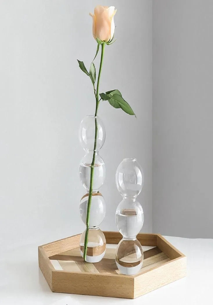 Crystal Ball Flower Vase Bubble Glass Bottle Transparent Hydroponic Ball Art Ware Tabletop Home Decor6862683