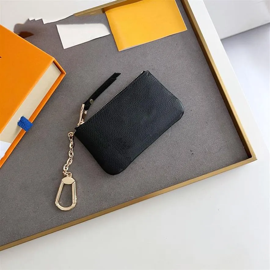 New Fashion style coin pouch men women Purses lady Leather Classic VINTAGE coin purse key wallets mini wallet with box dust bag #6300I