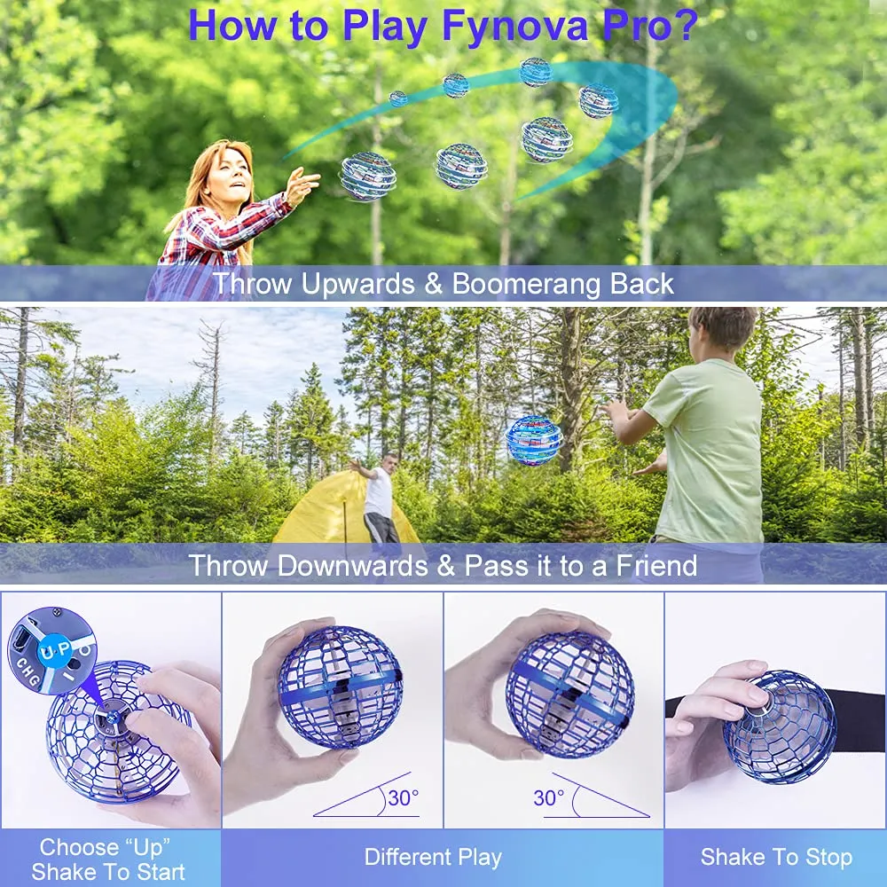 Novel Games Outdoor Toys With Infinity Orb Shape Magic Controller Flying Toy Spinner 360 ﾰ Roterande spinning LED -lampor för barn Adts AMFSF