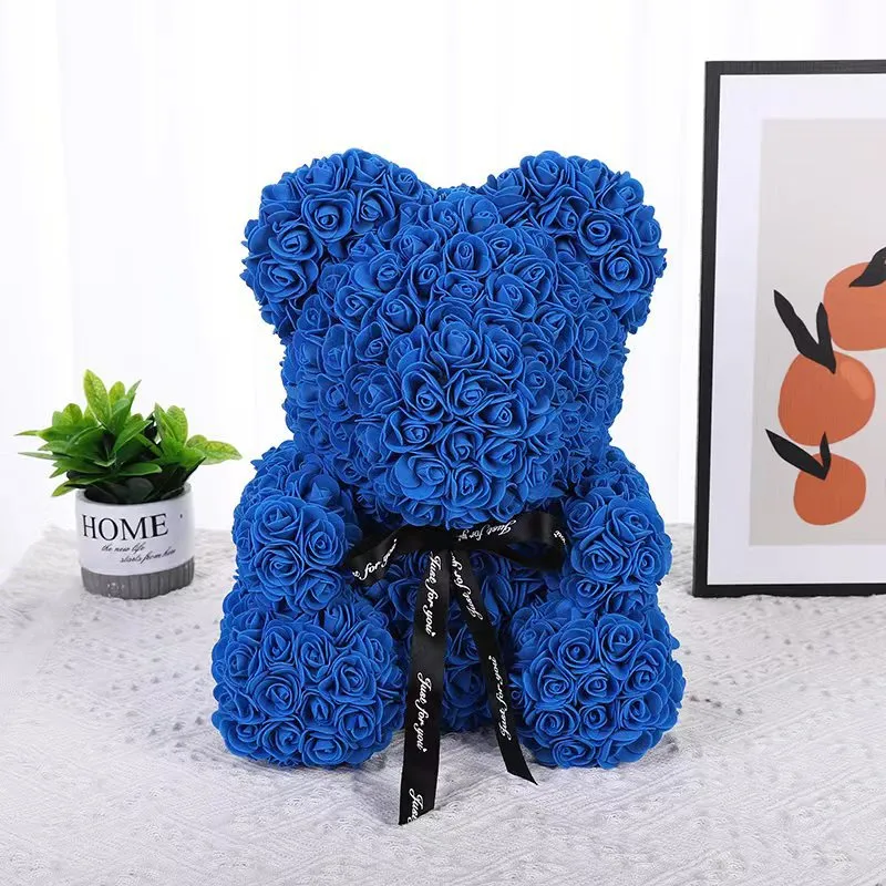 25CM rose bear Wedding Party Decoration Valentine Girlfriend Anniversary Gift Foam Flower Teddy Bear Rose Bear