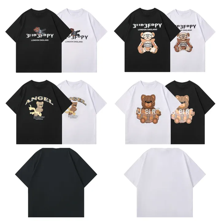 vintage shirts Cute Design Cotton Loose T-shirt Cartoon Anime Print Couple Matching Short Sleeve Shirt Casual Fashion Sweat-absorbing Unisex T-shirt Size M-3XL M-XL09