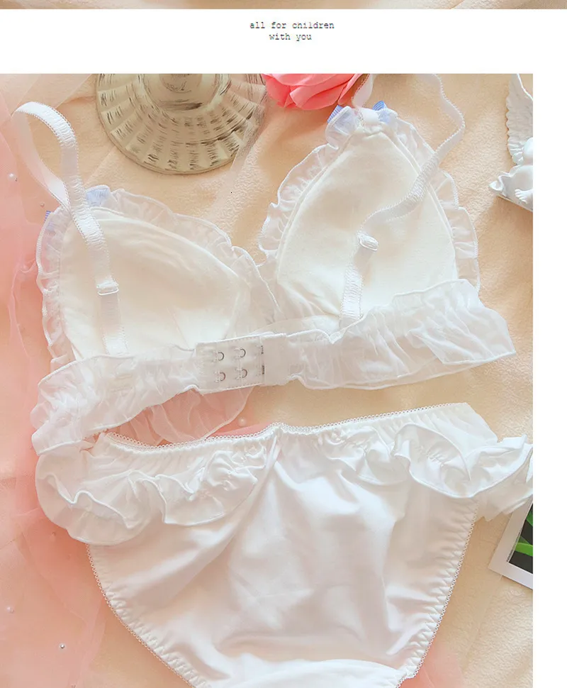 Lolita Girls Lace Bra And Panties Set Back Cute And Comfortable Sleep  Intimates With Sweet Kawaii Lingerie 230427 From Kong00, $15.36