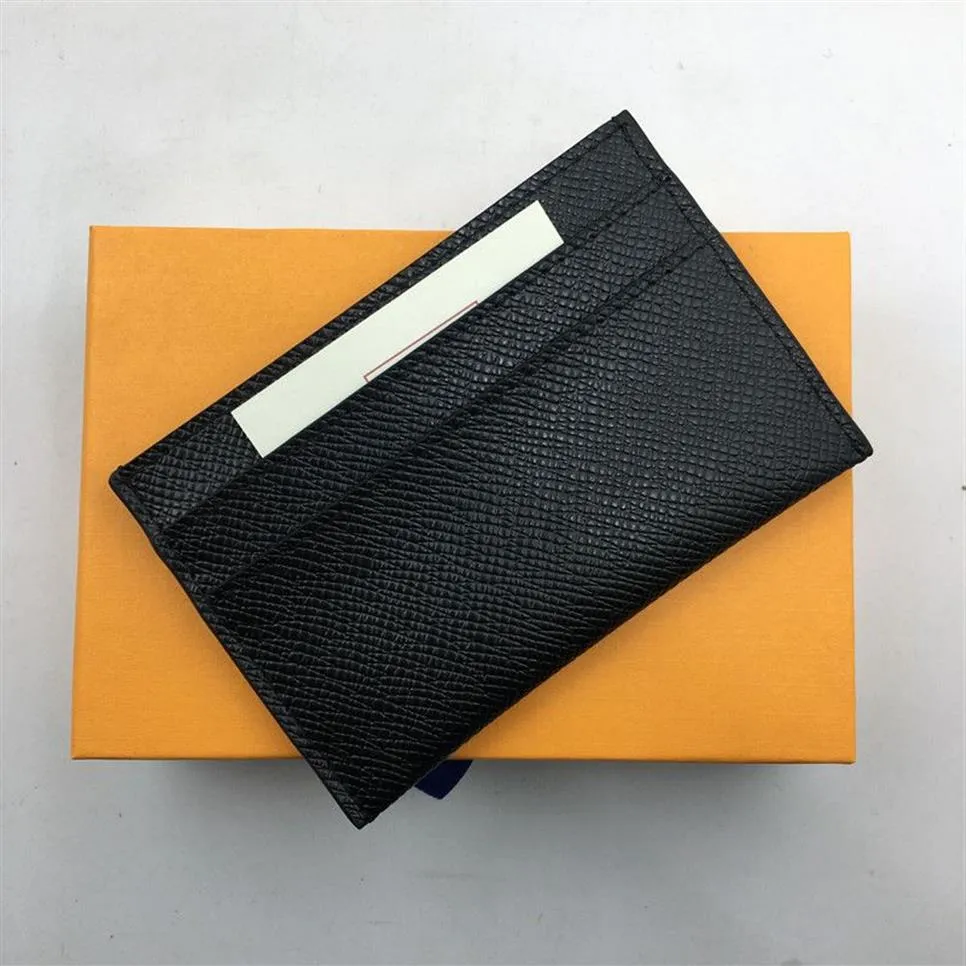 Small Card Wallet Credit Card Holder Business Men Money Coin Packing Package Bags Thin Walls Busskort Täcker Black Real Leather ID288i