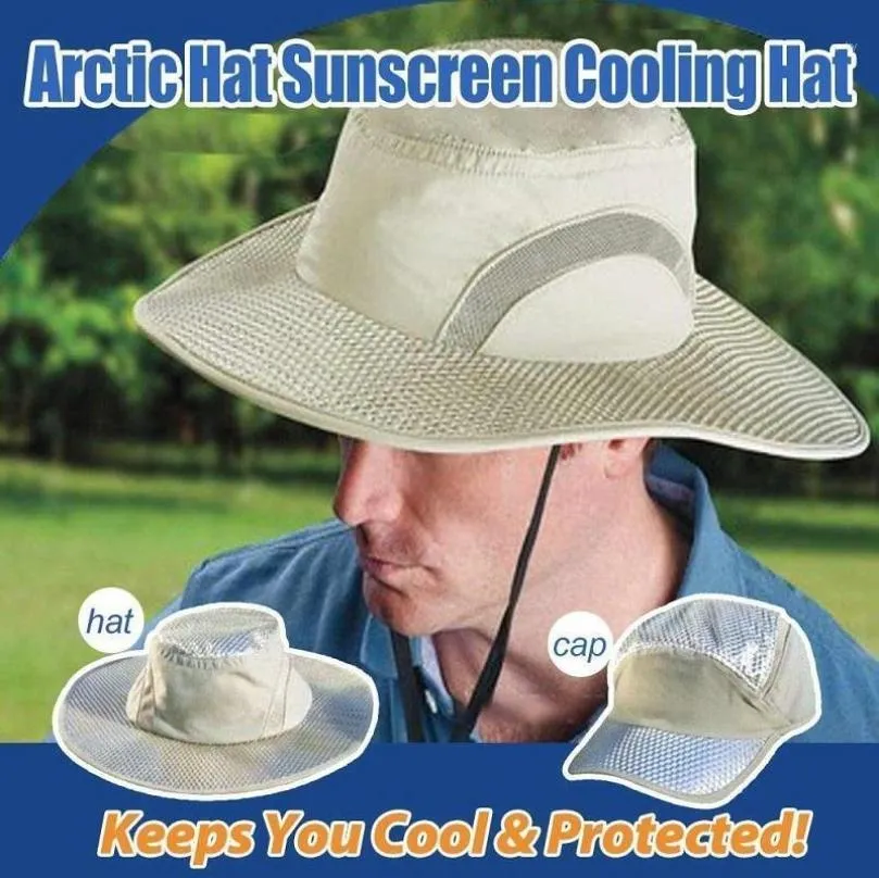 UV Protected Hydro Light Blue Bucket Hat For Cooling And Sunscreen
