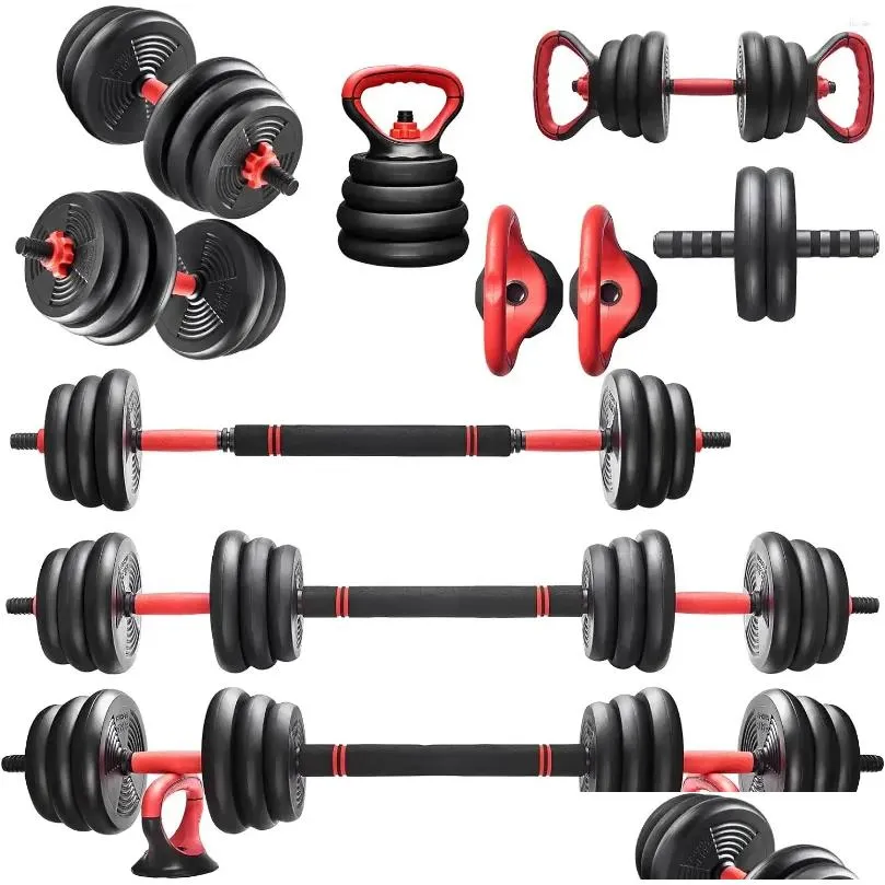 Dumbbells Barbell Kettlebell Seti 10kg ayarlanabilir ağırlıklar ev spor salonu drown dağıtım sporları açık havada fitness malzemeleri ekipmanları dhjvc