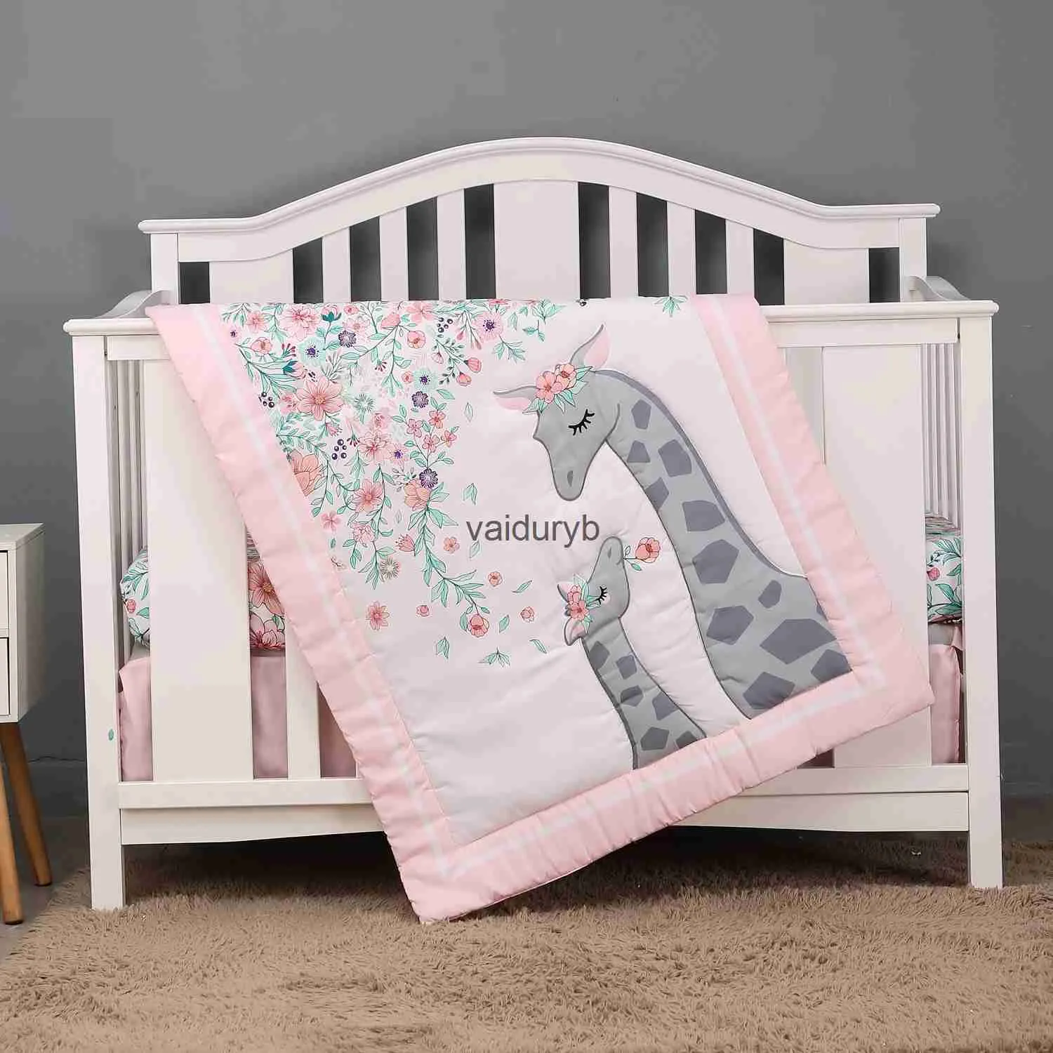 Giraffe Design Micro Fiber Baby Blanket Set Pink Crib Bedding With Quilt Sheet Skirt Crib Skirt Hot Sale From Vaiduryb 7.67 DHgate.Com