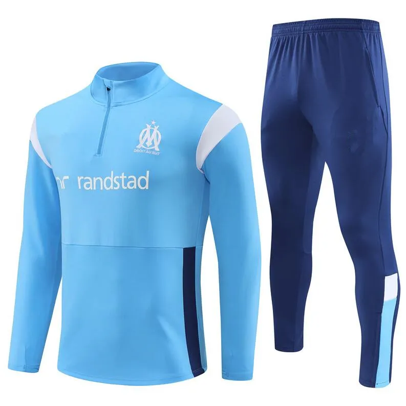 2023 Marseilles Trascksuits MEN AND KIDS Soccer Jersey Set