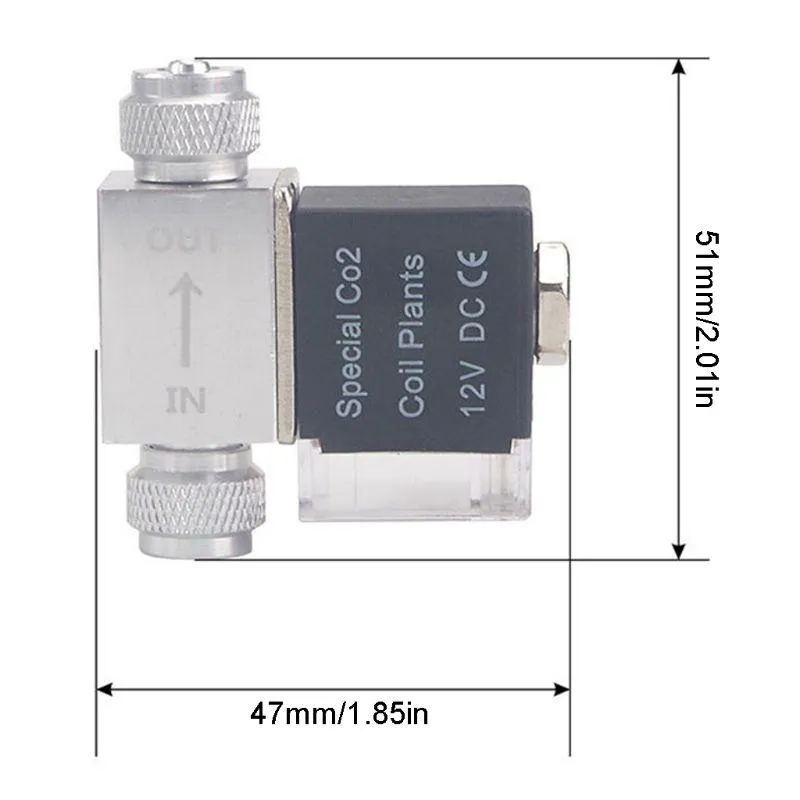 Utrustning CO2 Solenoidventil DC 12V Aquarium CO2 Regulator Lågtemperatur Solenoidventil