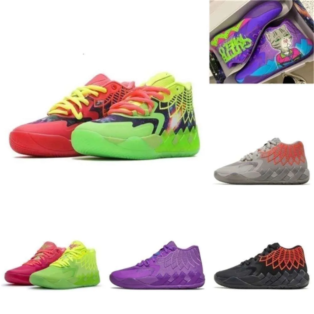 Lamelo مع صندوق الأحذية Lamelos Fashion Ball MB01 Mens Basketball Shoes Big Size 12 Not From Here Red Be You Buzz Galaxy Ufo Sneakers Rick and