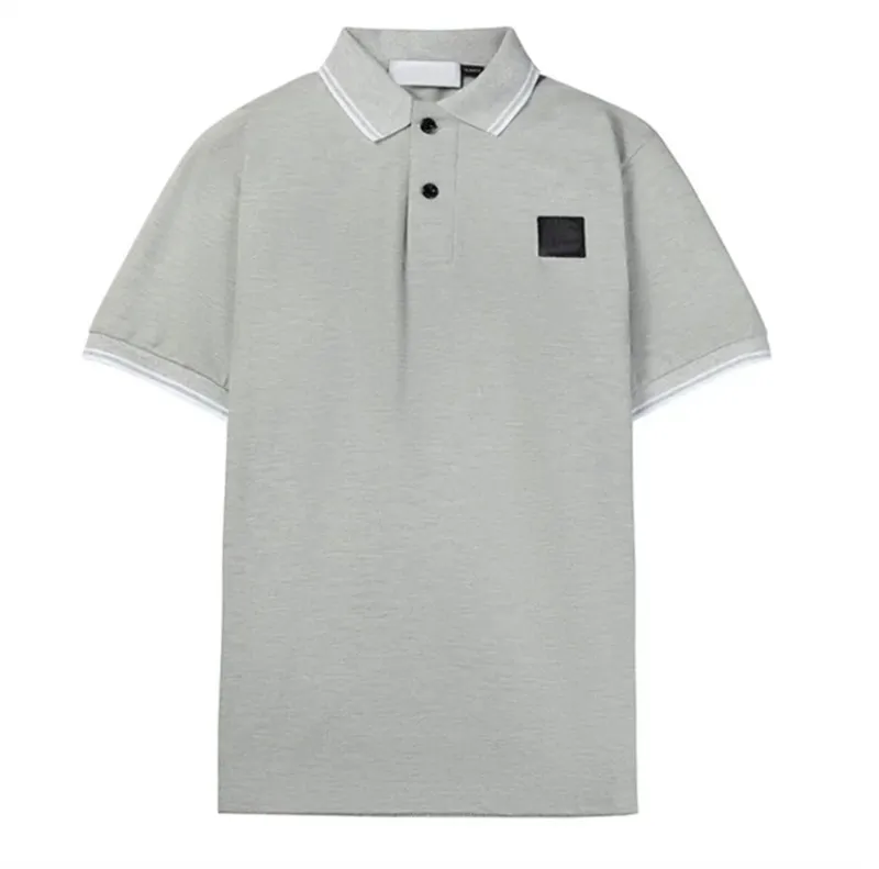 2023 verão lazer tempo confortável polos masculinos simples bordado logotipo sólido camisa polo moda