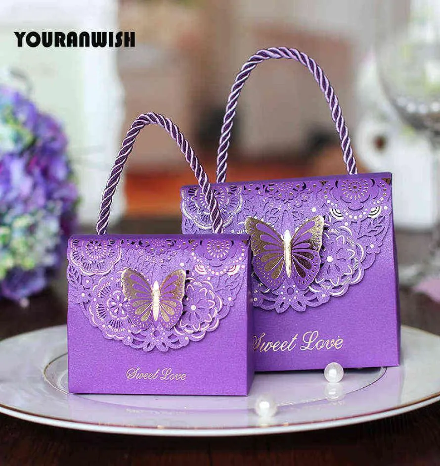 50pcslot haute qualité découpé au laser papillon fleur cadeau sacs bonbons boîtes faveurs de mariage portable boîte-cadeau fête faveur décoration H17814765