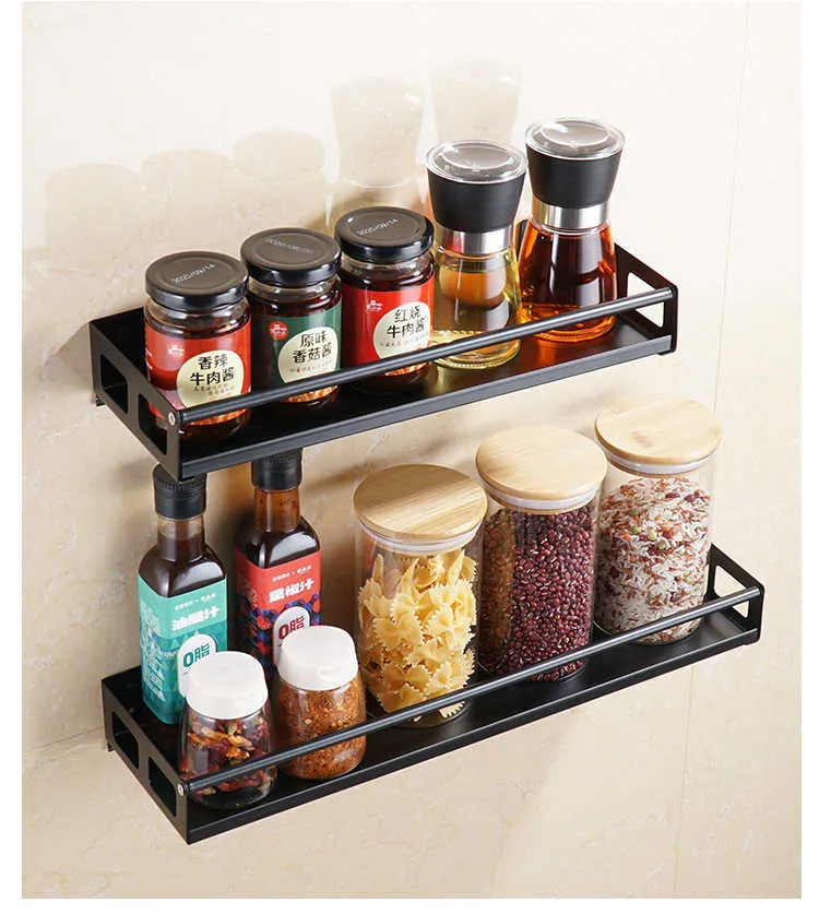 Wall Mount Kitchen Organizer Shelves Spice Jar Kitchen Wall Shelf Rack Seasoning Holder Stainless Steel Shelf Kitchen Accessories From Cleanfoot elitestore 7.88 DHgate.Com