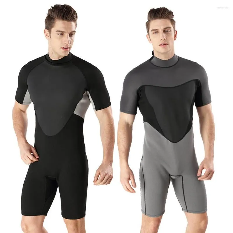 Bañador de neopreno de 2MM para mujer, traje de buceo de manga corta para hombre, traje de baño cálido de una pieza para surf, deportes acuáticos, esnórquel, 2023