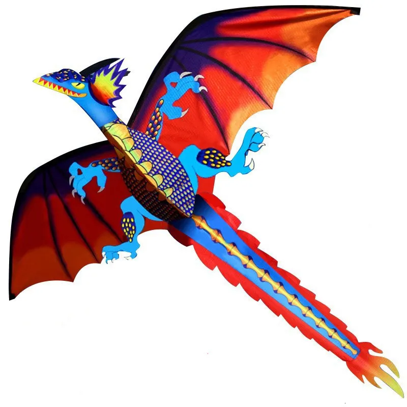 Kite -accessoires 140x120cm 3D Dragon groot formaat dier s Vliegende outdoor leuk speelgoed voor volwassenen kinderen met 100 m lijnbord 230426