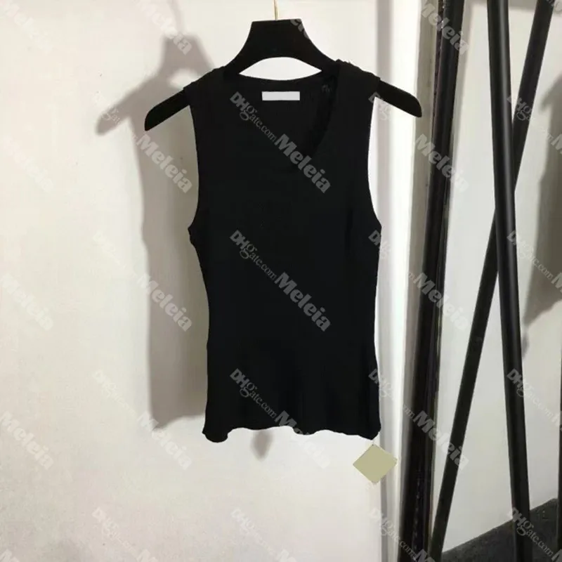 Damesontwerper Tank top katoenen korte mouw T -shirts voor dame borduurwerk bijgesneden tops zomer gebreide mouwloze vrouwen T -stukken