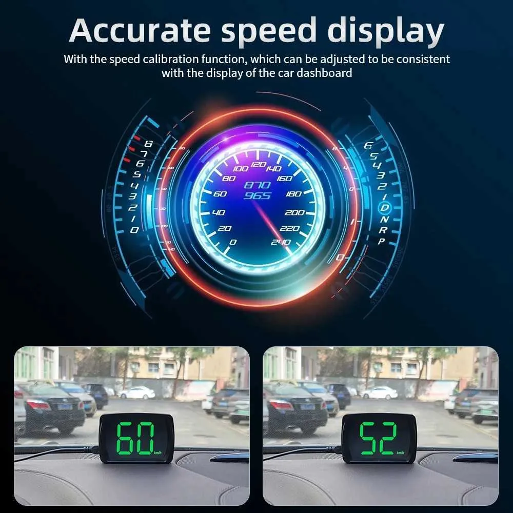 Acheter Compteur de vitesse numérique GPS avec affichage tête haute HUD  pour voiture, KM/H MPH, grand écran LED pour voiture et camion
