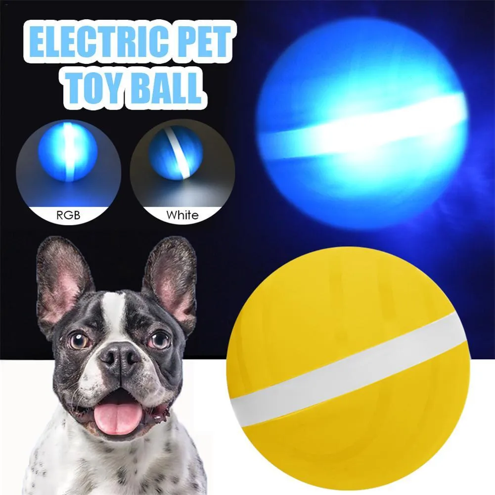 Jouets Balle sautante intelligente USB jouets pour animaux de compagnie électriques boule à roulettes magique chat LED boule Flash roulante jouet rotatif automatique pour chat chien enfants