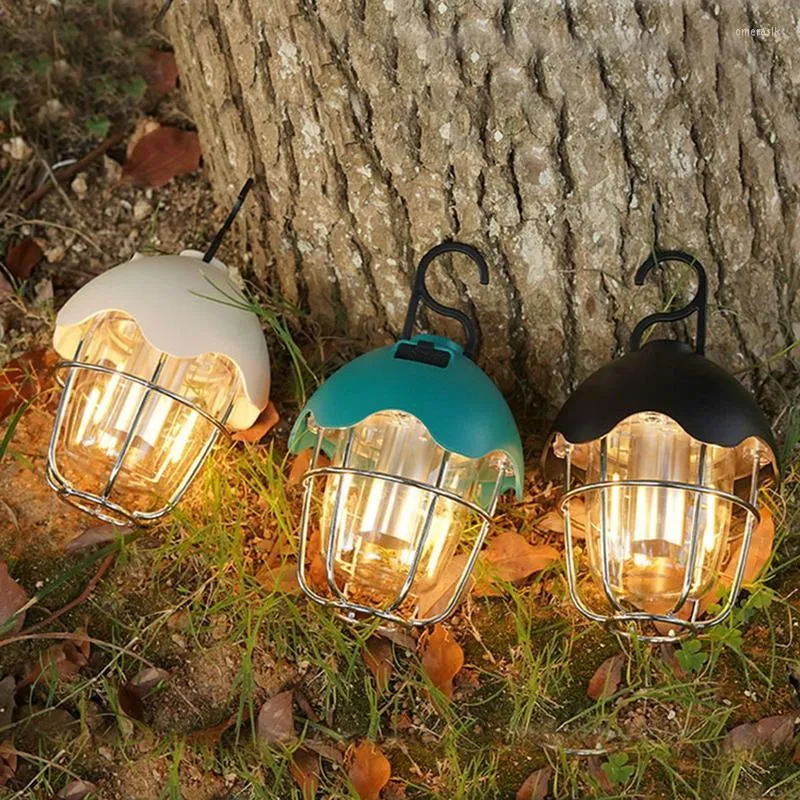 Lanternas portáteis LED Lâmpada de acampamento Retro Tent da barraca de luz à prova d'água Luzes Dimmíveis 2000mAh Lanterna de Luz de Emergência para Outdoor