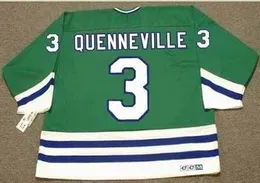 Custom Men Youth women Vintage #3 JOEL QUENNEVILLE Hartford Whalers 1988 CCM Hockey Jersey Size S-5XL or custom any name or number