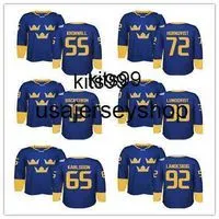 Hockey Jersey Sweden 2016 World Cup of WCH Jerseys 19 Backstrom 34 Carl Soderberg 92 Gabriel Landeskog 65 Erik Karlsson 20 Steen 30 Lundqvist