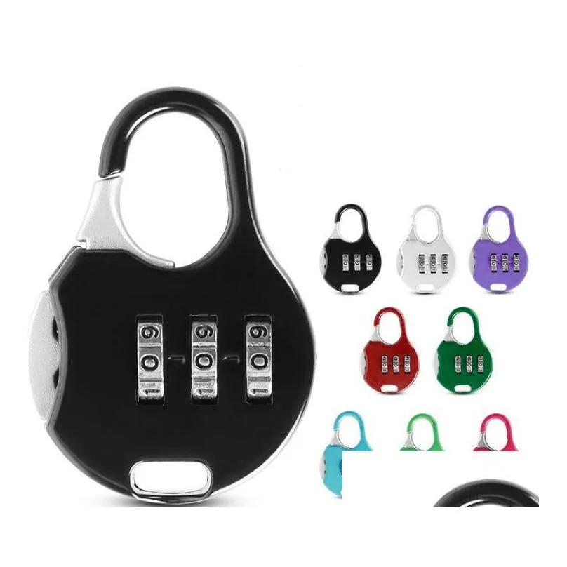 Novelty Items Color Mini Padlock For Backpack Suitcase Stationery Password Lock Student Children Travel Gym Locker Security Metal Ca Dhdsr