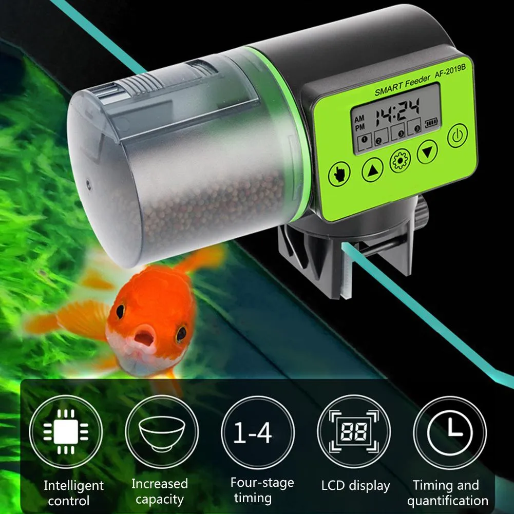 Feeders Smart Automatic Fish Feeder Aquarium Feeder Fish Tank Auto Feeding Dispenser with LCD Indicates Timer Aquarium Accessories